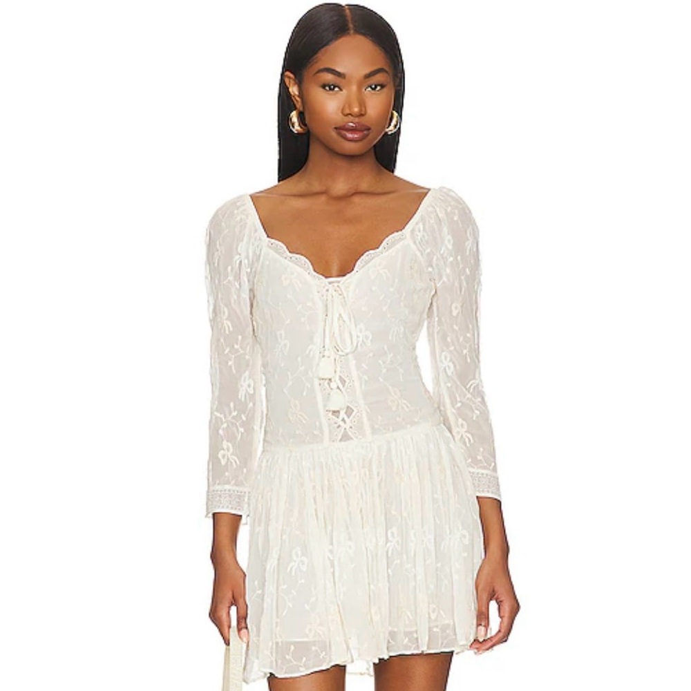 LoveShackFancy Deeba Dress in Cream